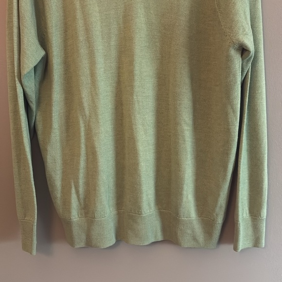 Turtleson 100% Merino Wool Vneck Knit Pullover Sweater Lime Green Sz L - Picture 4 of 7